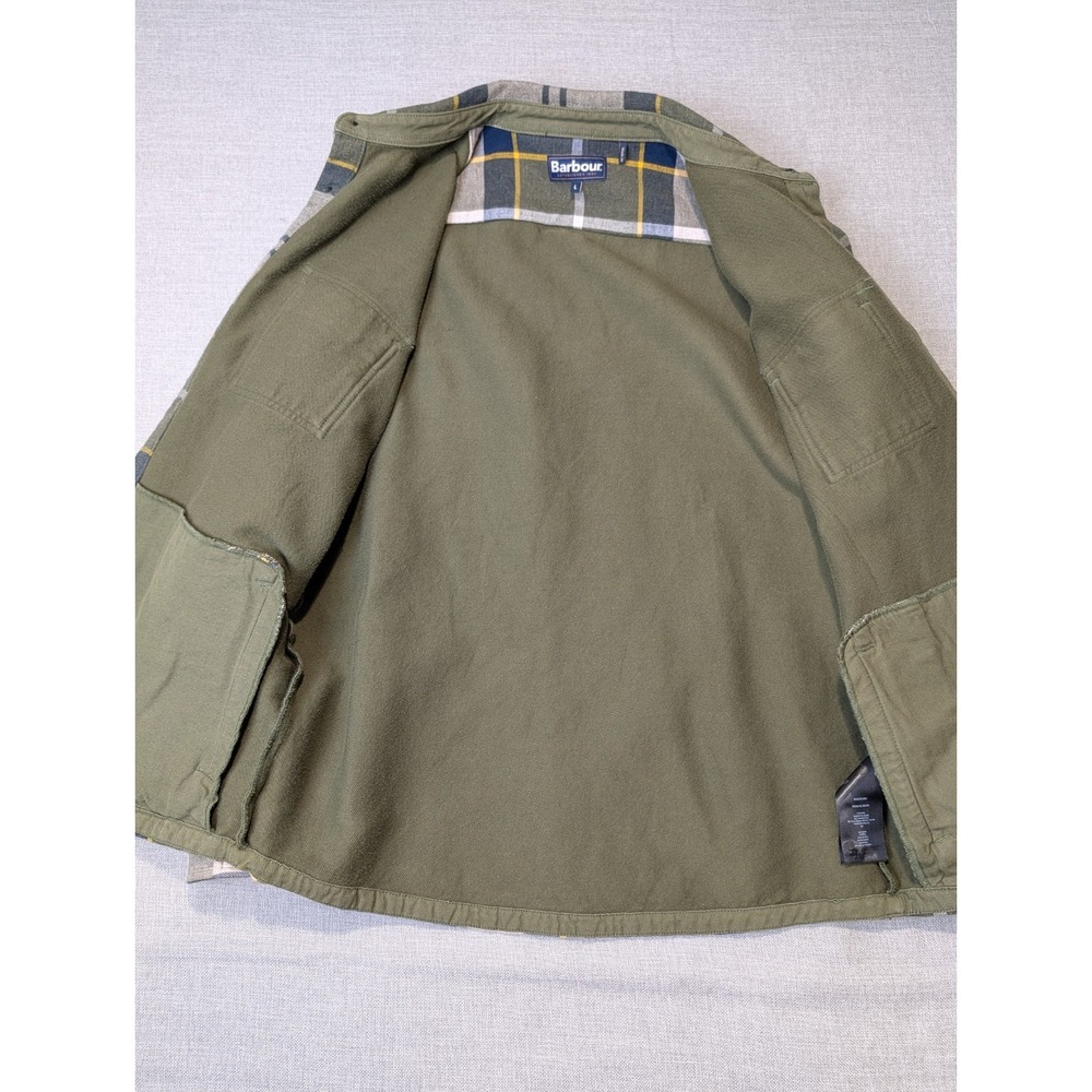 Barbour Men's L  Plaid Forest Mist Tartan Cannich Overshirt / Jacket - Picture 5 of 7